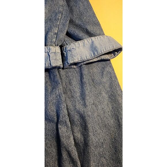 Orvis Denim Shirt Midi Dress Size M Blue Buffalo Nickel Buttons - Picture 5 of 6